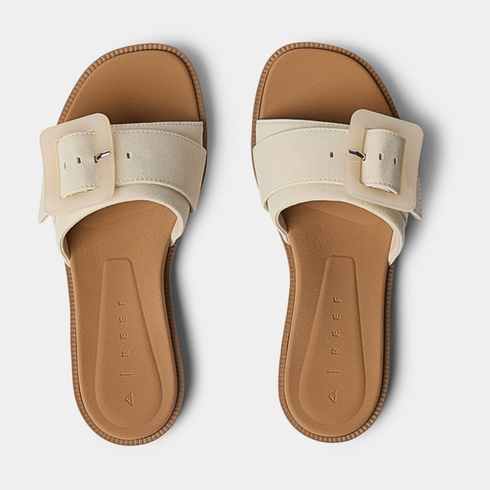 Reef Sunny Emma Women's Cream and Tan Slide Sandals